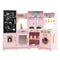 Corner Wooden Play Kitchen with Lights and Sounds Large Pretend Play Kitchen Set