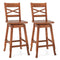 Swivel 24-Inch Counter Height Stool Set of 2 with Inclined Backrest