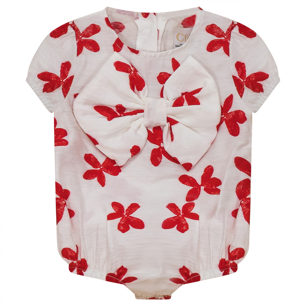 Floral Onesie With Bow