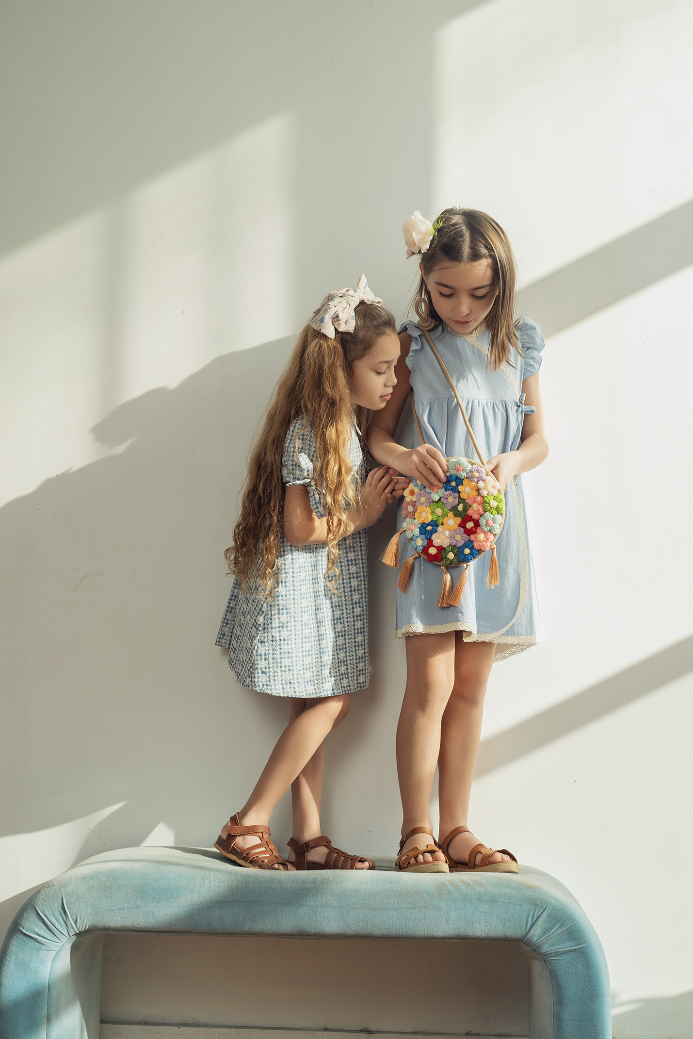 Embroided Gingham Dress