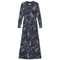 Printed Pleated Wrap Dress