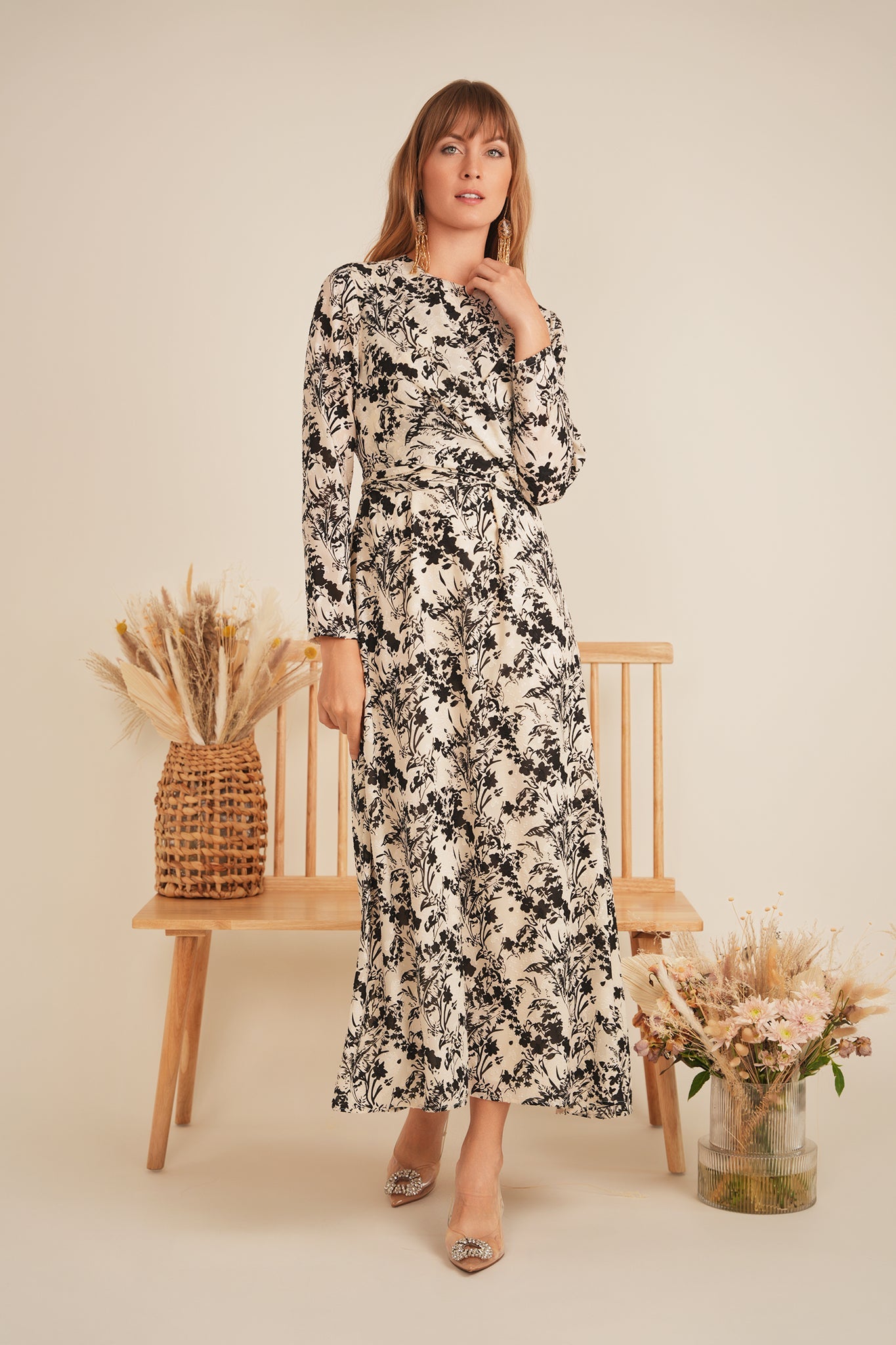 Printed Woven Tie Dress