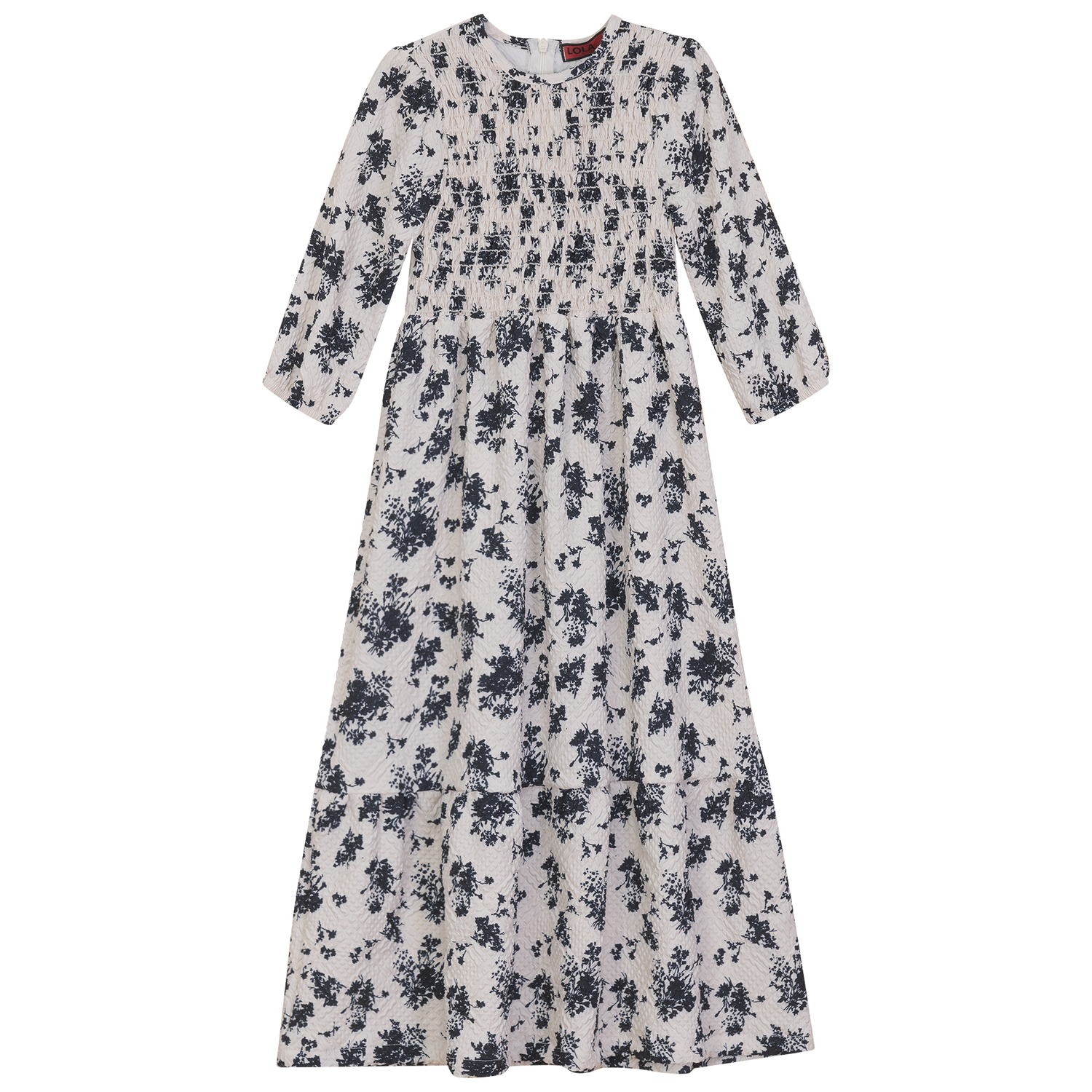 Smocked Stiched Floral Dress