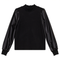 Velour Top With Leather Sleeves