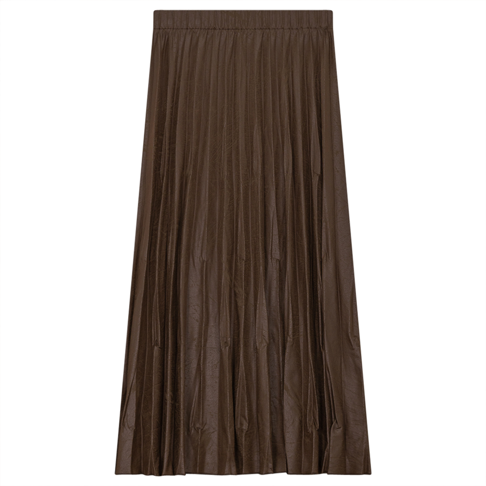 Rear Drop Pleated Midi-Skirt