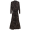 Printed Tiered Dress with Belt
