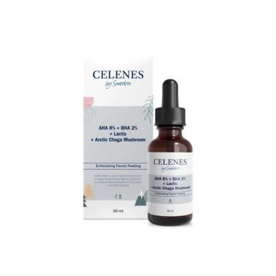 Celenes Exfoliating Serum with AHA, BHA, and Arctic Chaga Mushroom - Anti-Aging Skincare for All Skin Types