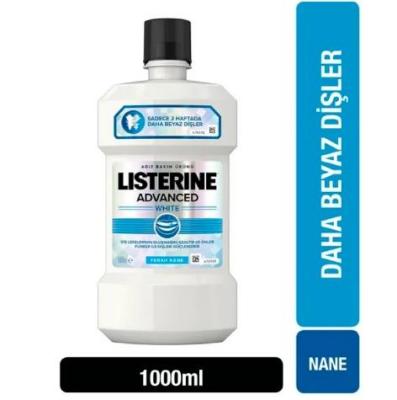 Listerine Advanced White Mouthwash for Oral Care and Teeth Whitening - 1L