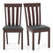 Dining Chair Set of 2 Upholstered Wooden Kitchen Chairs with Padded Seat and Rubber Wood Frame