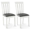Dining Chair Set of 2 Upholstered Wooden Kitchen Chairs with Padded Seat and Rubber Wood Frame