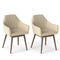 Dining Chairs Set of 2 Upholstered Accent Chairs with Comfy Padded Backrest and Seat