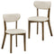 Dining Chairs Set of 2 Upholstered Mid-Back Chairs with Solid Rubber Wood Frame