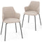 Dining Chairs Set of 2 with Curved Backrest Wide Seat and Armrests