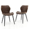 Dining Chairs Set of 2 with Padded Back Metal Legs and Adjustable Foot Pads