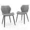Dining Chairs Set of 2 with Padded Back Metal Legs and Adjustable Foot Pads