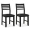Wooden Dining Chair Set of 2 with Rubber Wood Frame and Padded Cushion