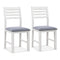 Wooden Dining Chair Set of 2 with Rubber Wood Frame and Padded Cushion