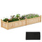 91 x 24 x 16 Inch Divisible Planter Box with Corner Drainage and Non-woven Liner for Growing Vegetables