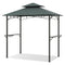 Outdoor Double-Tiered Grill Gazebo Canopy with 2 Shelves and 7 Hooks