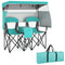 Double Beach Chair with Adjustable Canopy and 3 -Side Shading Curtains
