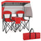 Double Beach Chair with Adjustable Canopy and 3 -Side Shading Curtains