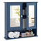 Double Door Wall-Mounted Bathroom Mirror Cabinet with Storage Shelf