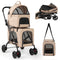 Double Pet Stroller Foldable 3-in-1 Dog Stroller with 2 Detachable Carriers