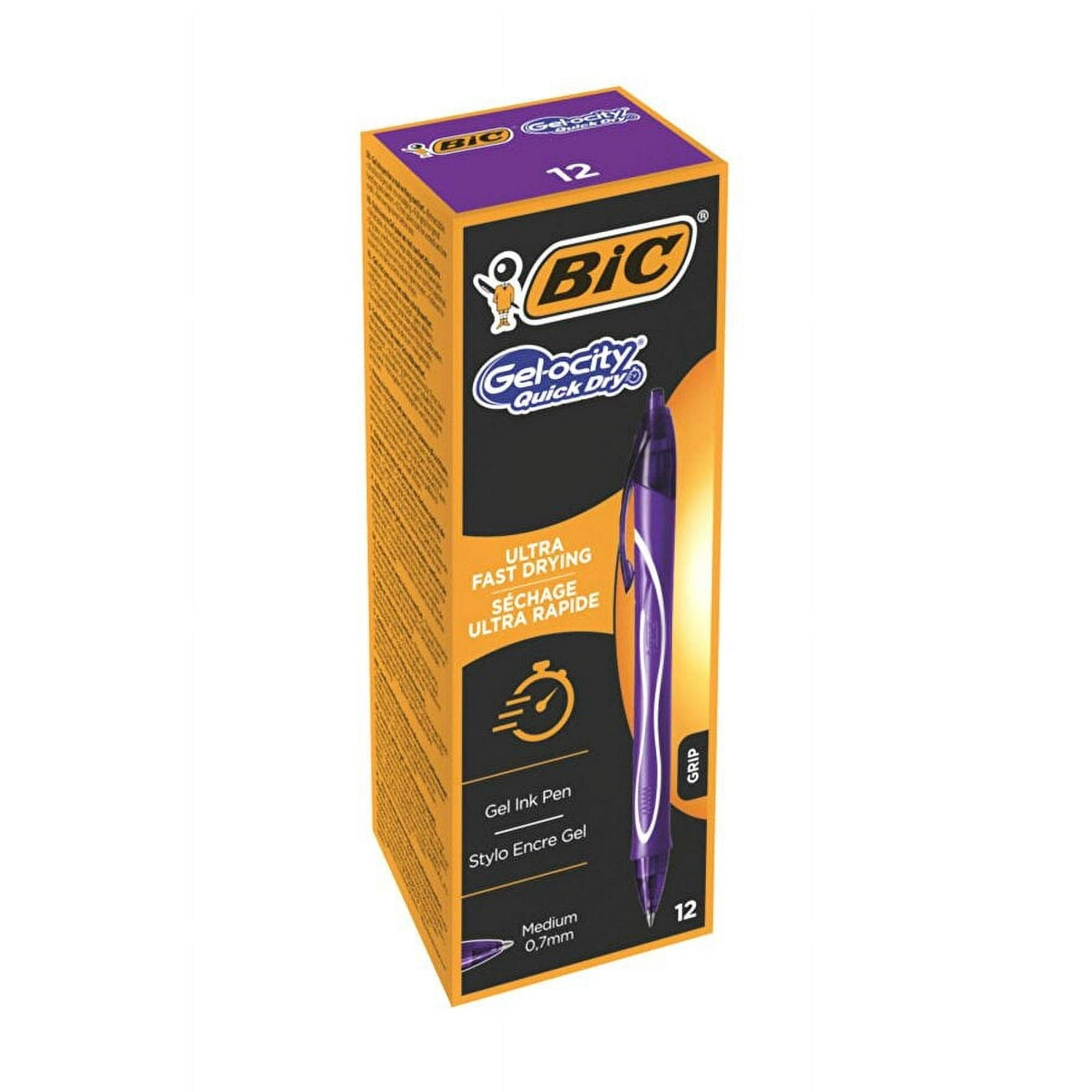 BIC Gelocity Quick Dry Ultra Purple Gel Pen 12 Pcs