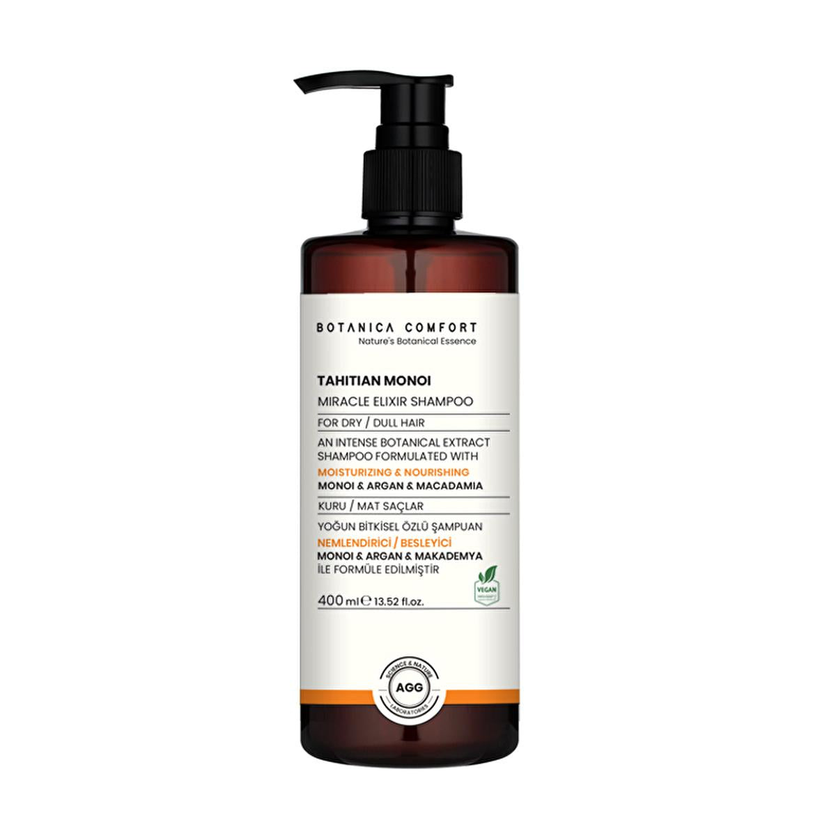 Botanica Comfort Tahitian Monoi Miracle Elixir Moisturizing Shampoo for Dry Hair - 13.53 fl oz, Argan Oil & Monoi Oil Hair Care