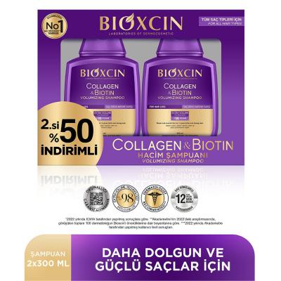 Bioxcin Collagen Biotin Shampoo - Hypoallergenic, Paraben-Free Hair Care for Thin Hair