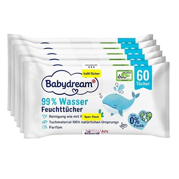 Babydream Baby Wipes - Natural, Hypoallergenic, Vegan, and Eco-Friendly for Sensitive Skin