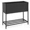 Wicker Raised Garden Bed with Storage Shelf and Removable Liner for Flowers
