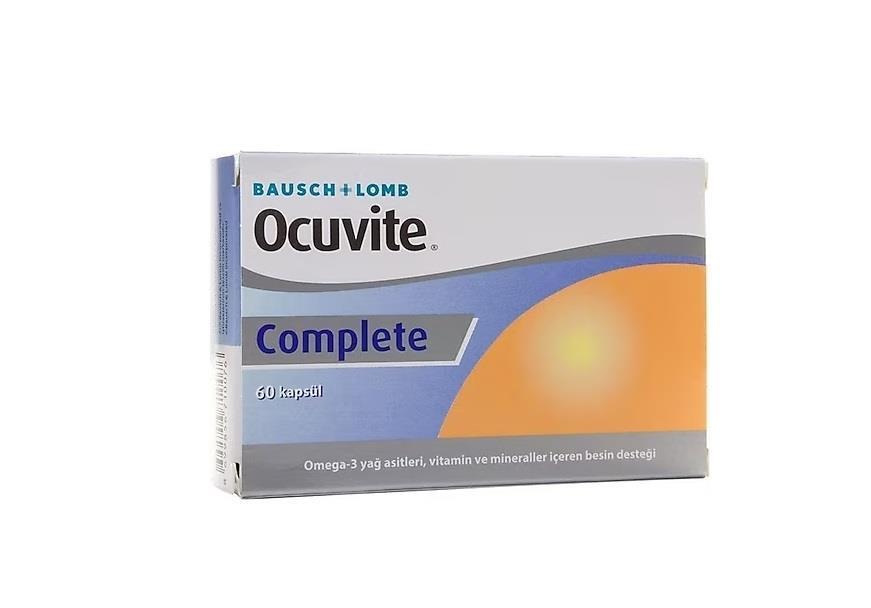 Bausch & Lomb Ocuvite Complete Eye Health Supplement with Omega-3, Lutein, and Zeaxanthin - 60 Capsules