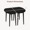 Extendable Oval Dining Table Set with 2 Half-Round Tables for 4-6 People