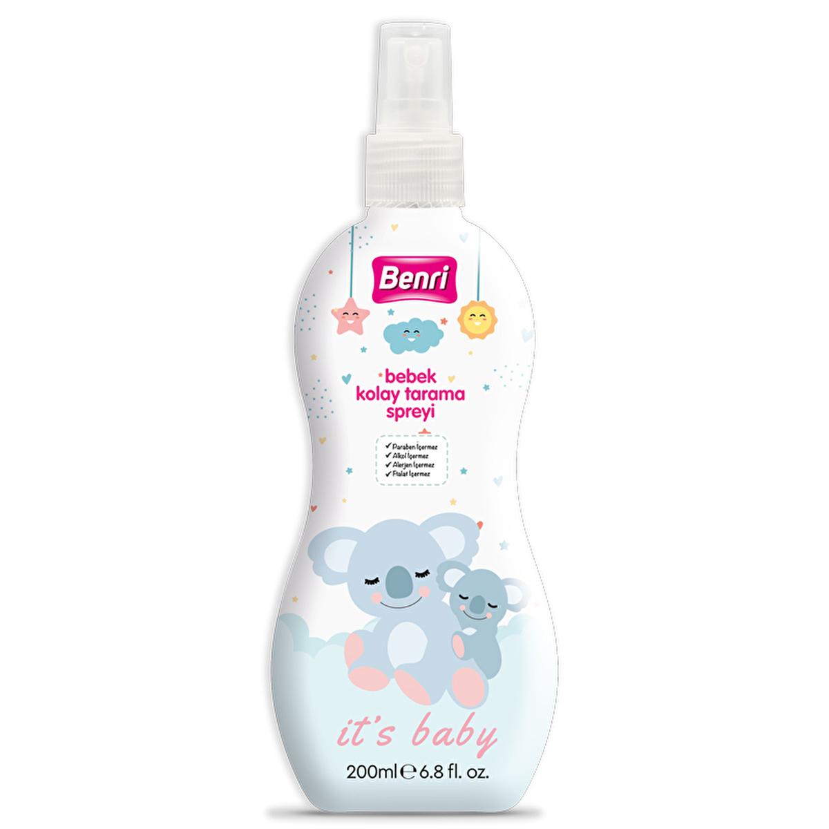 Benri Baby Hair Detangling Spray 200ml - Gentle, Non-Toxic, Easy Combing for Kids
