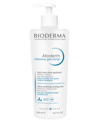 Bioderma Atoderm Intensive Gel Cream - Hypoallergenic Moisturizing Gel Cream for Dry Skin, Fragrance-Free, 16.91 fl oz
