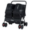 Foldable Double Pet Stroller with Adjustable Sunshade and Storage Basket