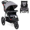 Foldable Jogging Stroller with Detachable Tray and Air-Filled Rubber Tires