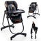 Folding Baby Dining High Chair with Adjustable Height and Recline