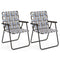 2 Pieces Folding Beach Chair Camping Lawn Webbing Chair