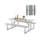 Folding Picnic Table Set with Metal Frame and All-Weather HDPE Tabletop Umbrella Hole