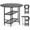 Folding Round Dining Table with Lockable Wheels