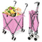Folding Shopping Utility Cart with Water-Resistant Removable Canvas Bag