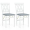 Folding Wooden Dining Chair Set of 2 Faux Leather Upholstered Kitchen Armless Chairs