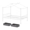 Full Size Metal House Bed with 2 Fabric Drawers for Kids