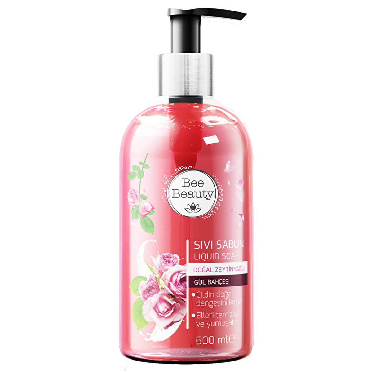 Bee Beauty Rose Garden Liquid Hand Soap - Gentle & Hydrating with Natural Olive Oil - Rose Scented Hand Cleanser for All Skin Types, 16.9 fl oz