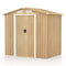 6 x 4 Feet Galvanized Steel Storage Shed with Lockable Sliding Doors
