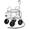 Garden Hose Reel Cart 300 Feet Large Capacity with 4 Wheels and Storage Basket-Gray