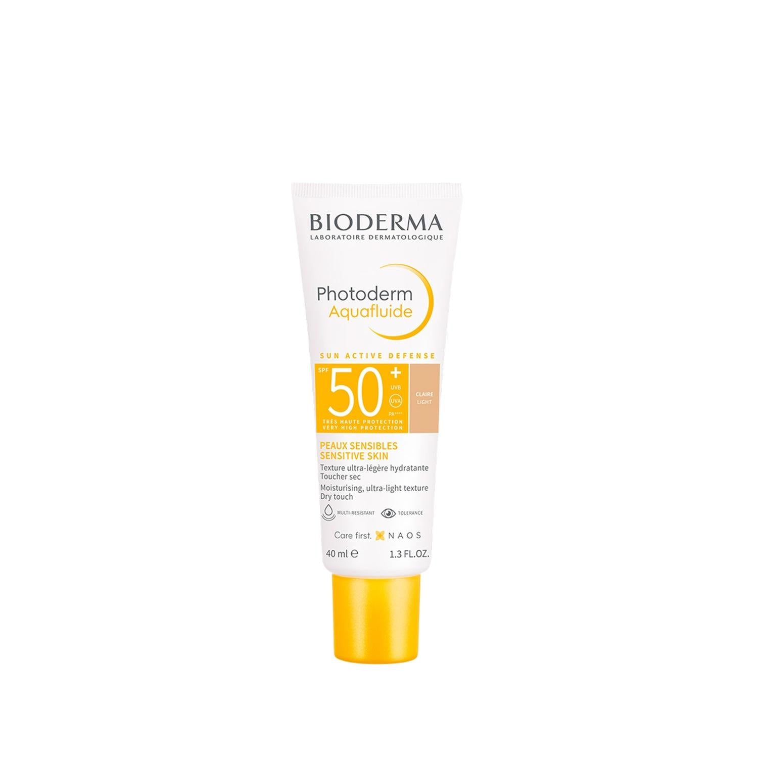 Bioderma Photoderm Max Aquafluide SPF 50+ Light Colored Sunscreen for Outdoor Protection - 40ml