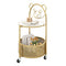 Modern Sofa Side Table on Lockable Wheels for Living Room Bedroom Study